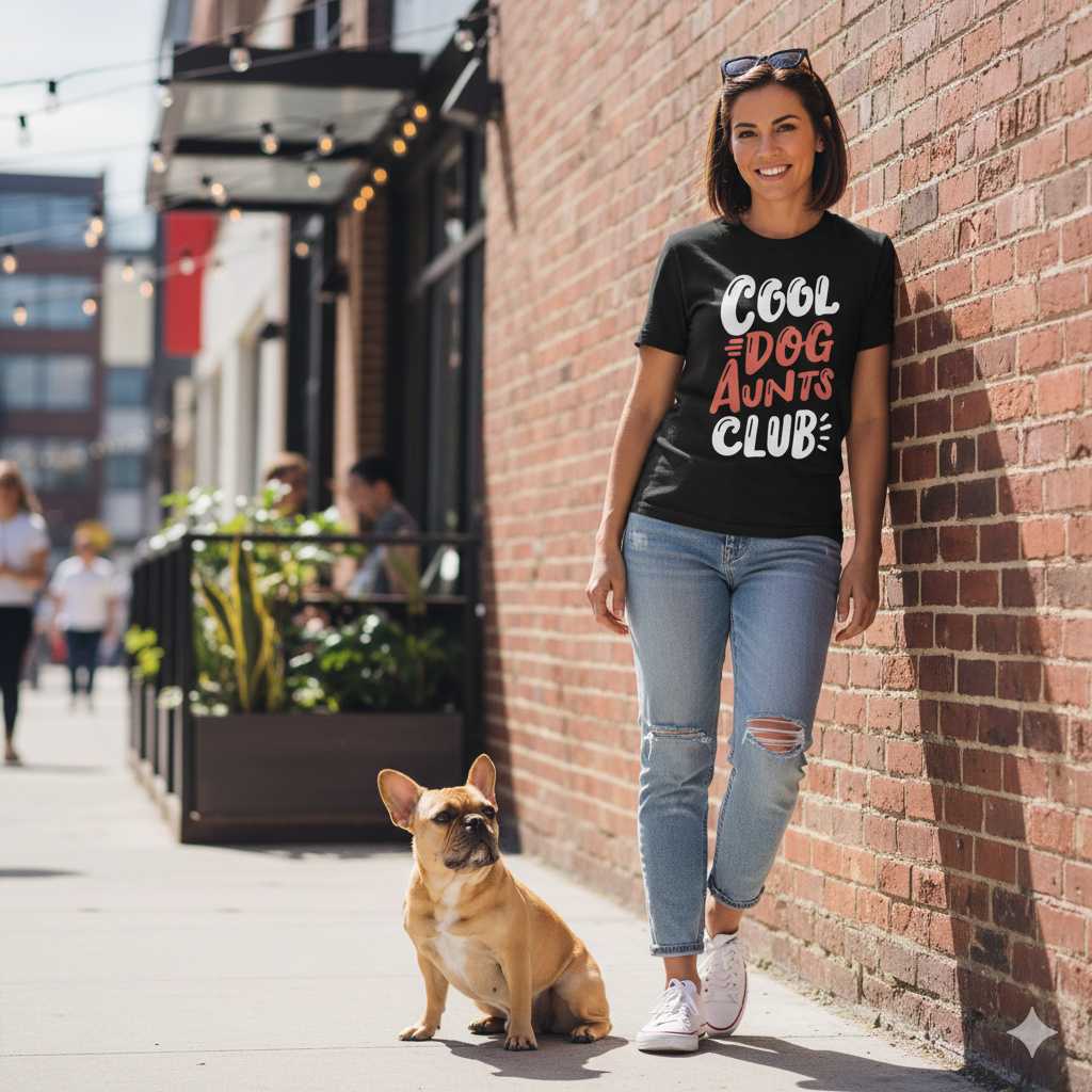 “Cool Dog Aunts Club” Graphic Tee for Pet-Loving Women “Cool Dog Aunts Club” Graphic Tee for Pet-Loving Women