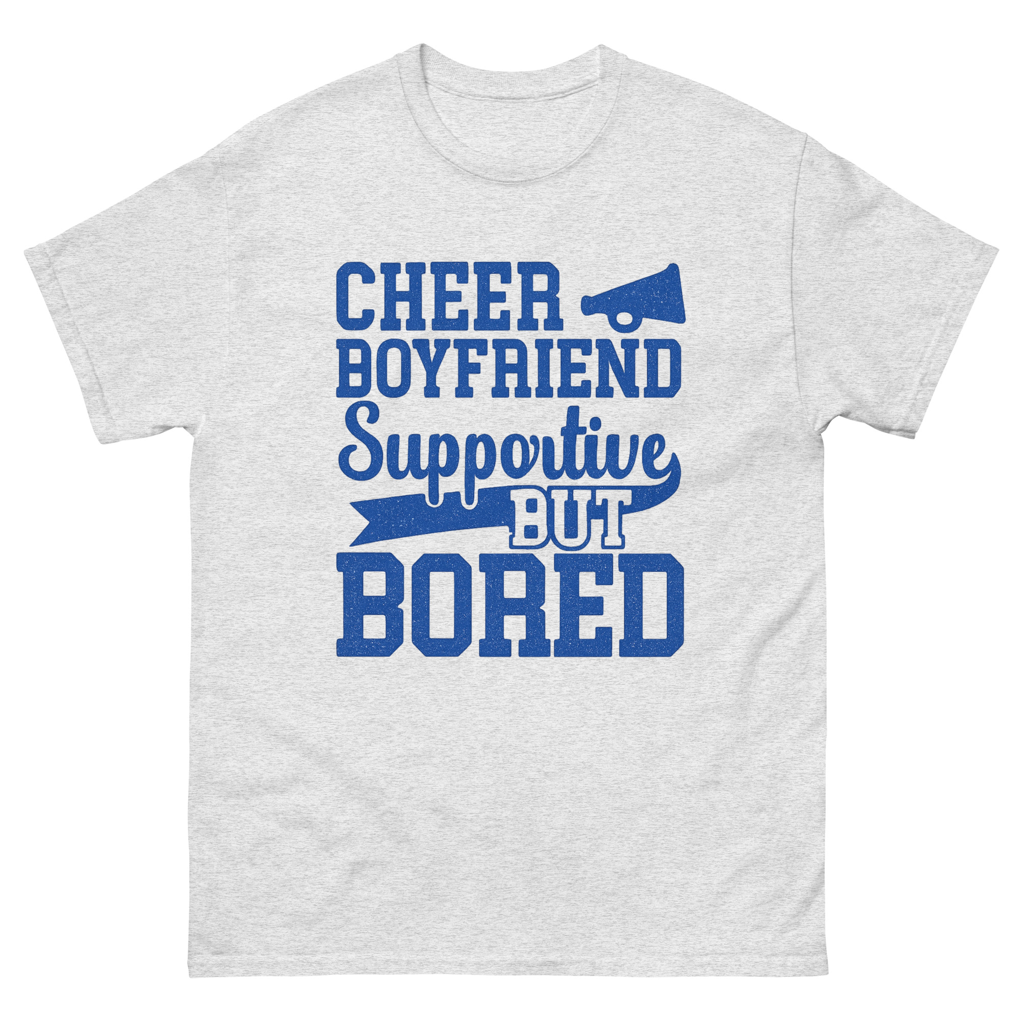 Cheer boyfriend supportive but bored graphic tee