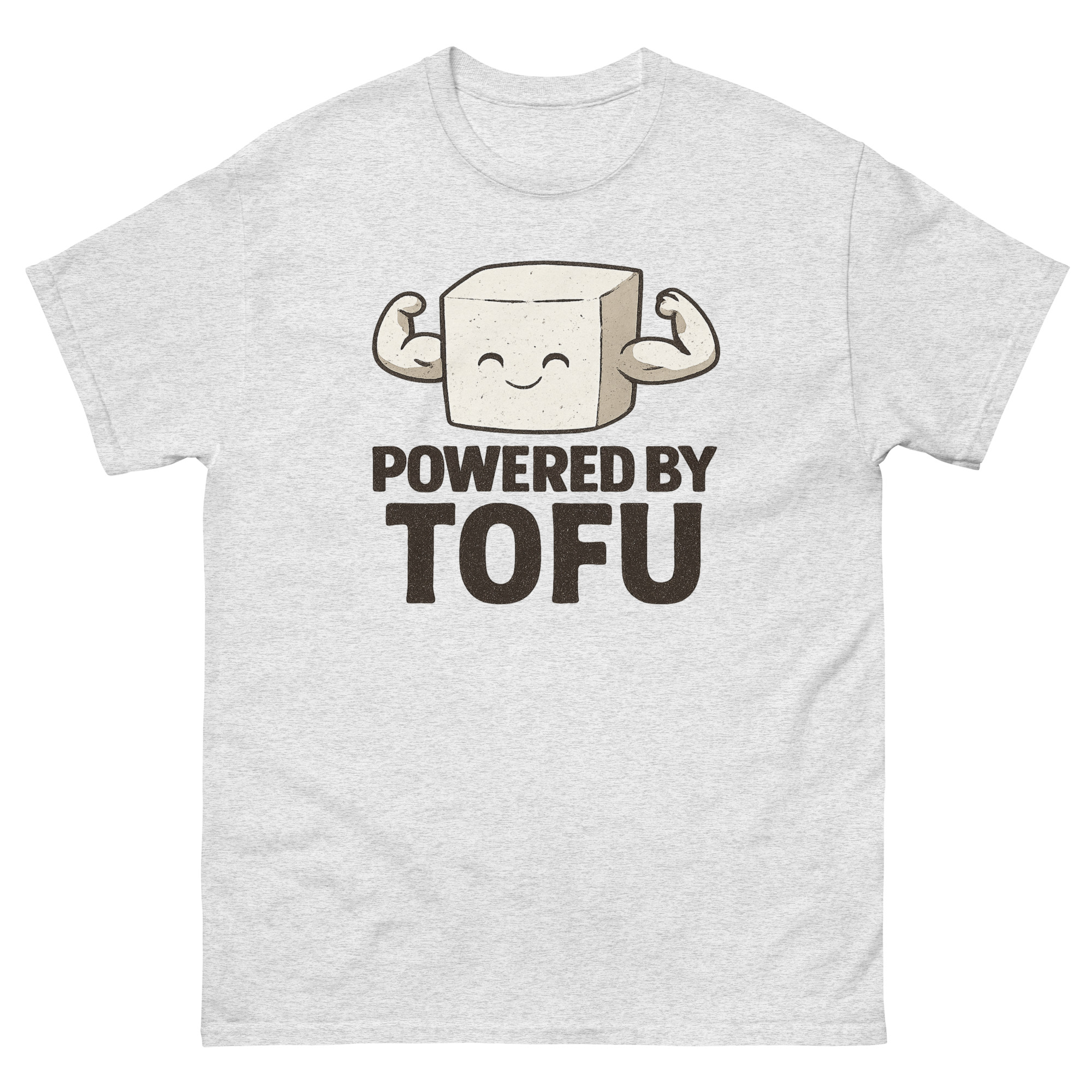 powered by tofu vegan shirt cartoon graphic