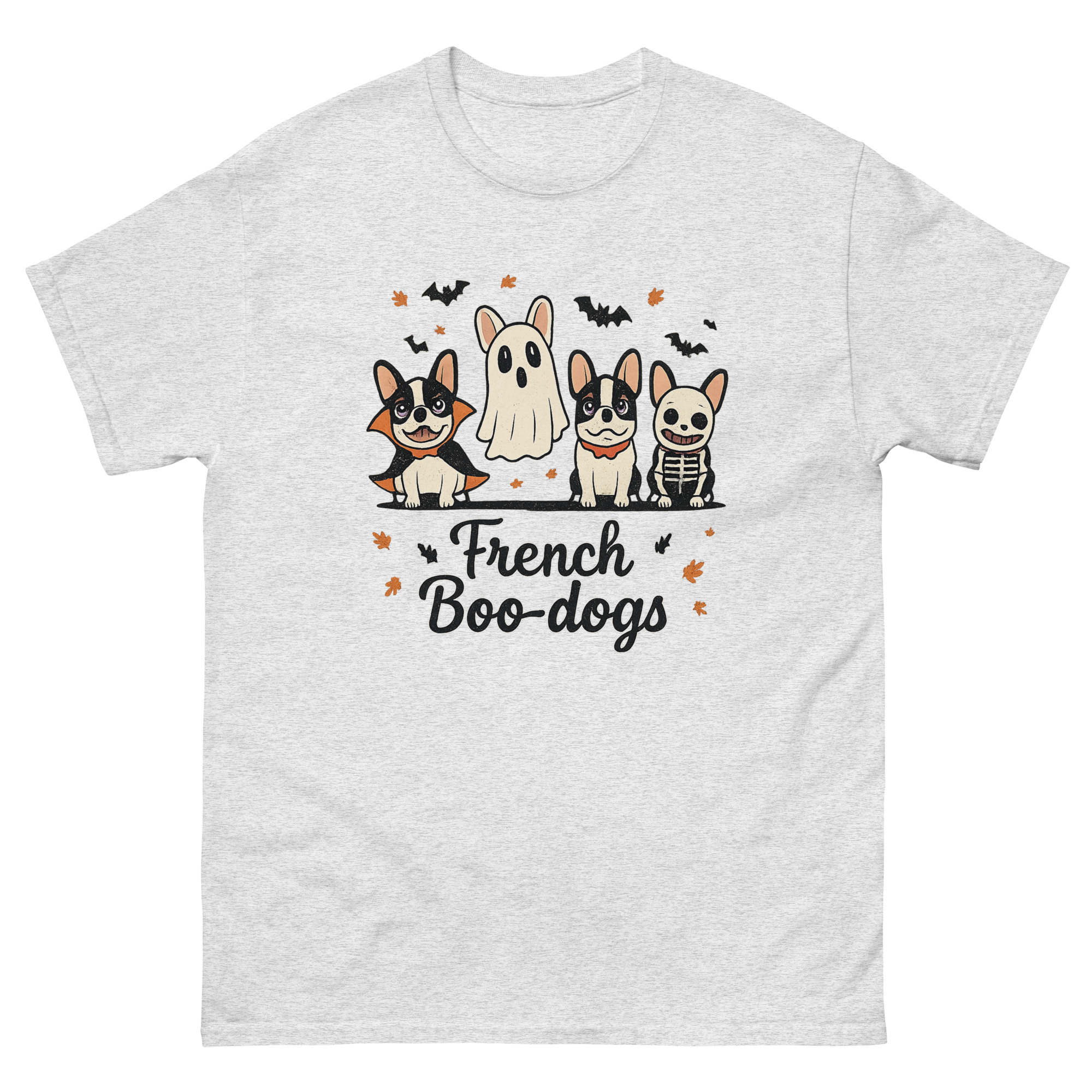 french bulldog halloween shirt with ghost vampire and skeleton frenchies