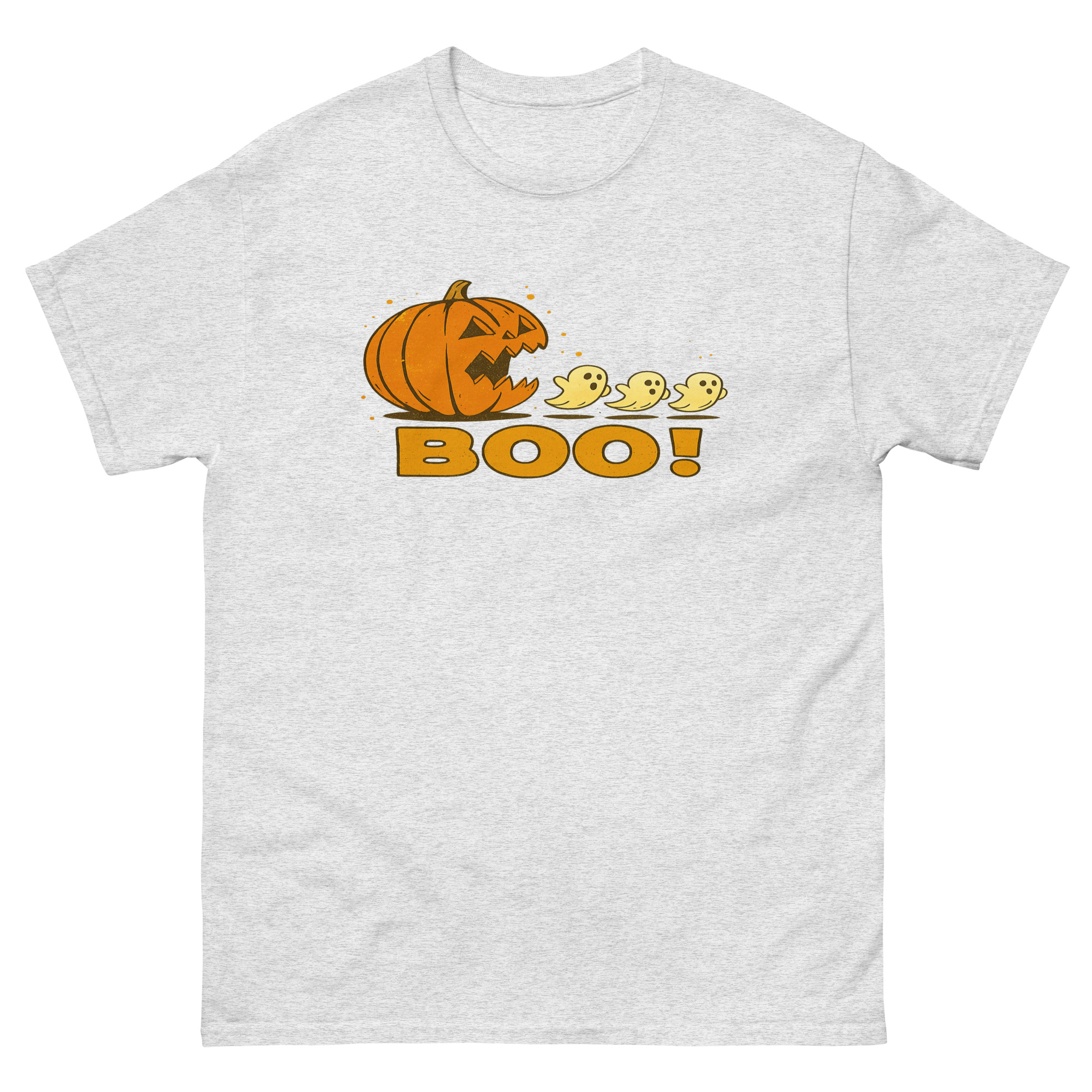 cute halloween shirt with pumpkin and ghost boo design