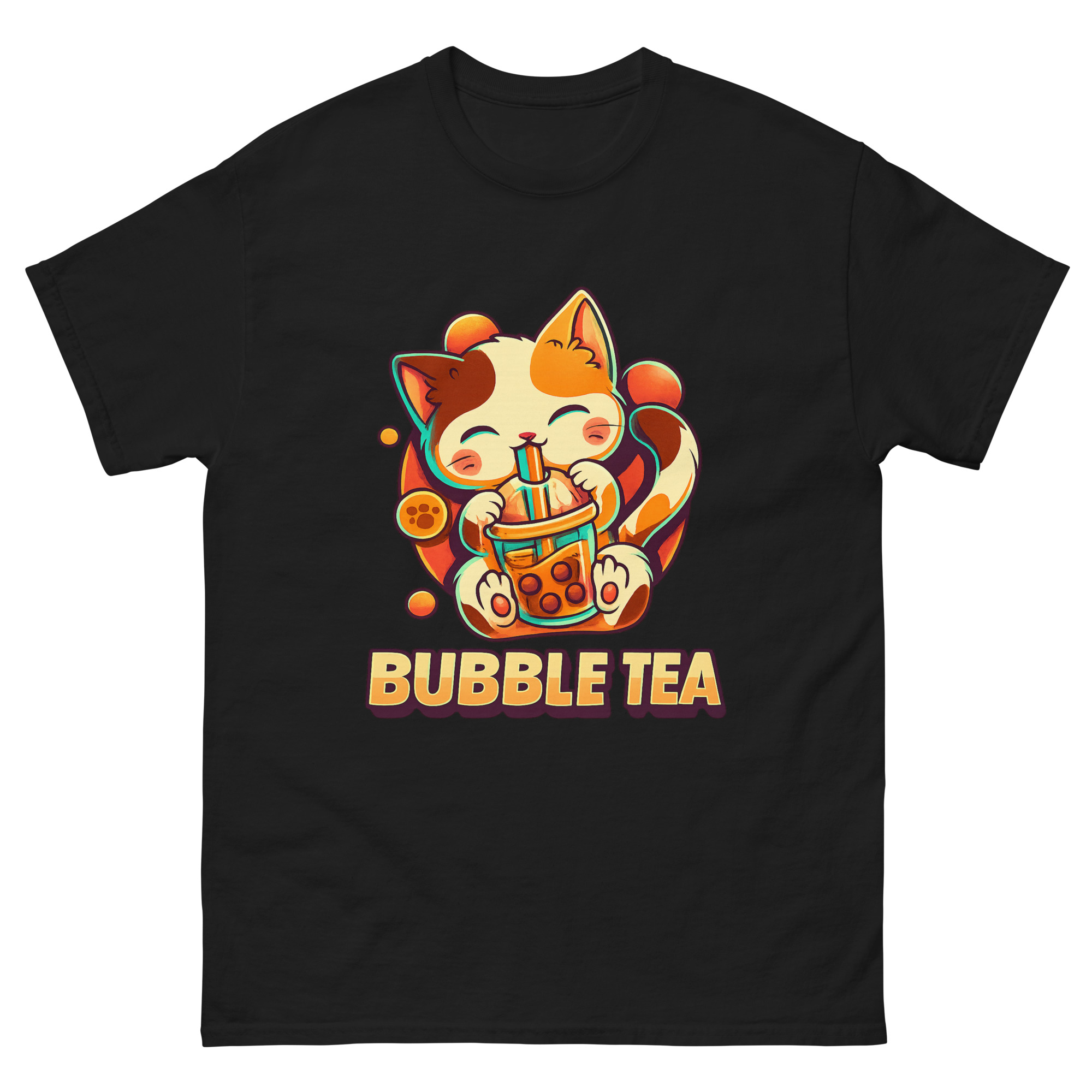 cute cat bubble tea shirt kawaii boba graphic