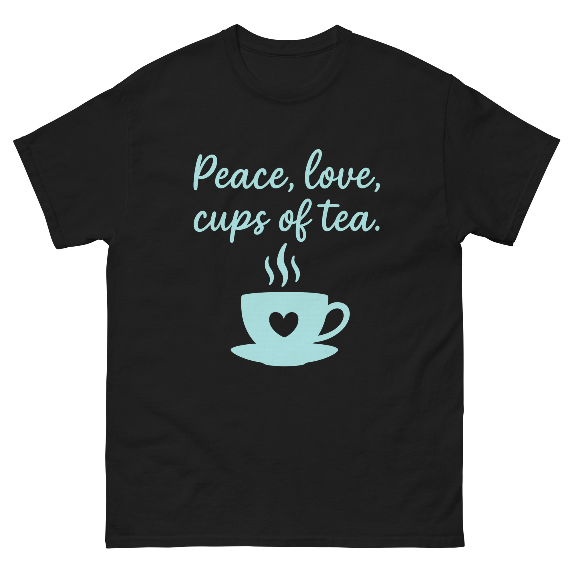 peace tea t shirt with peace love cups of tea design