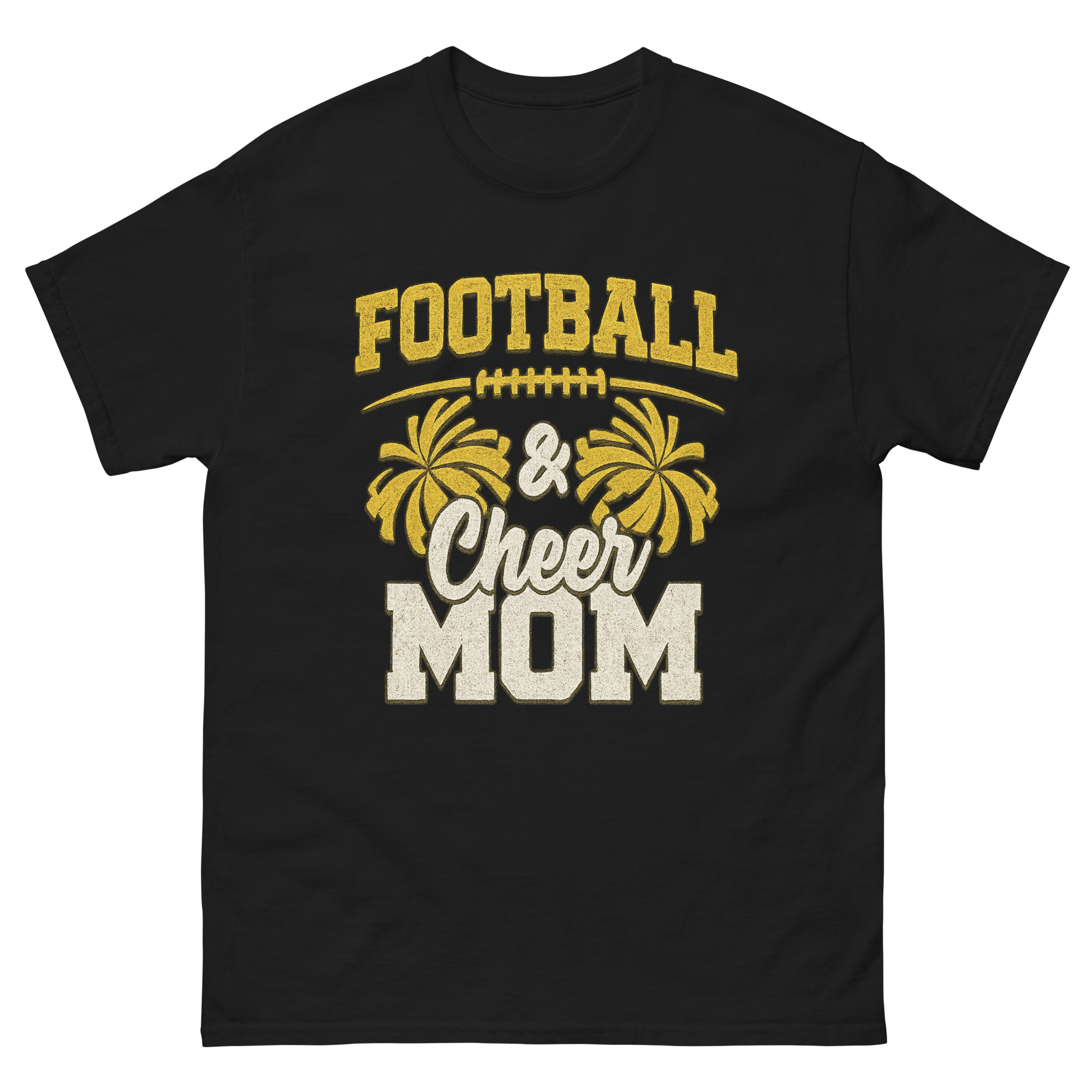 Football and cheer mom shirt with pom-poms design