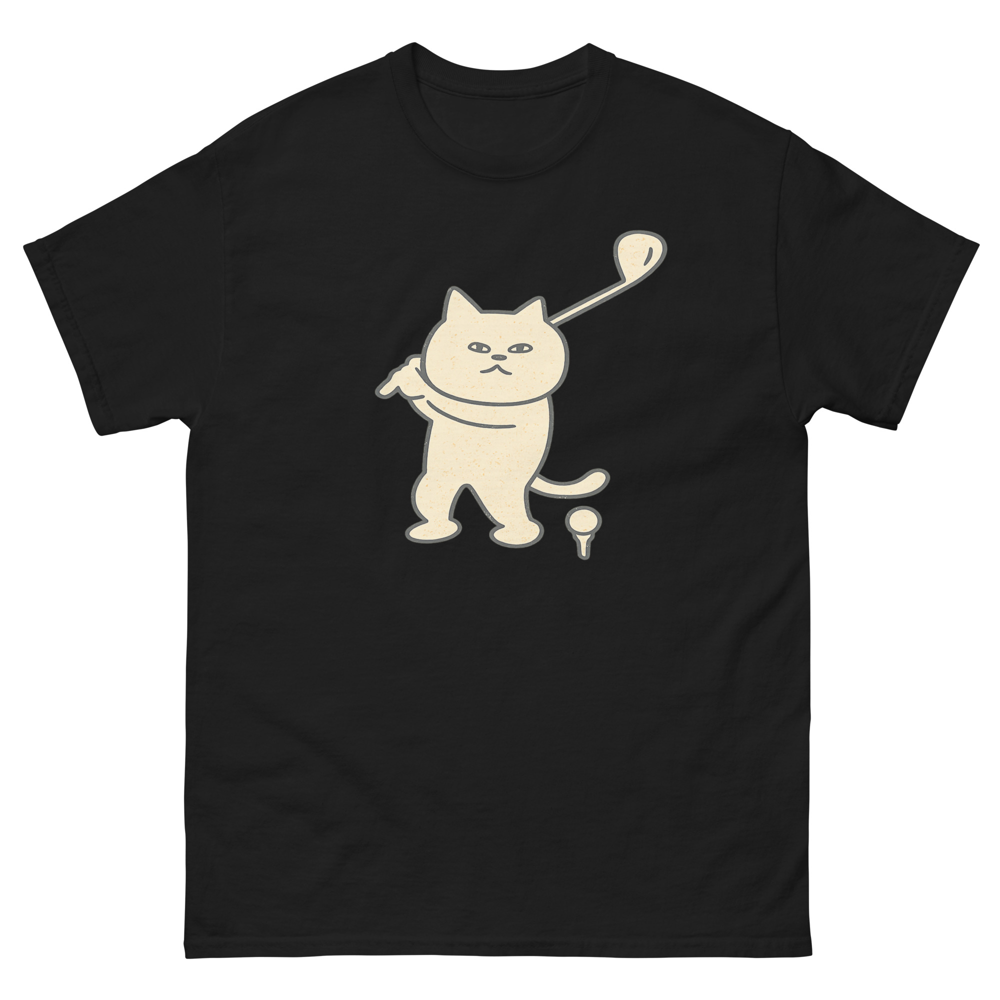 Cat Golf Shirt funny cartoon cat golfer graphic tee