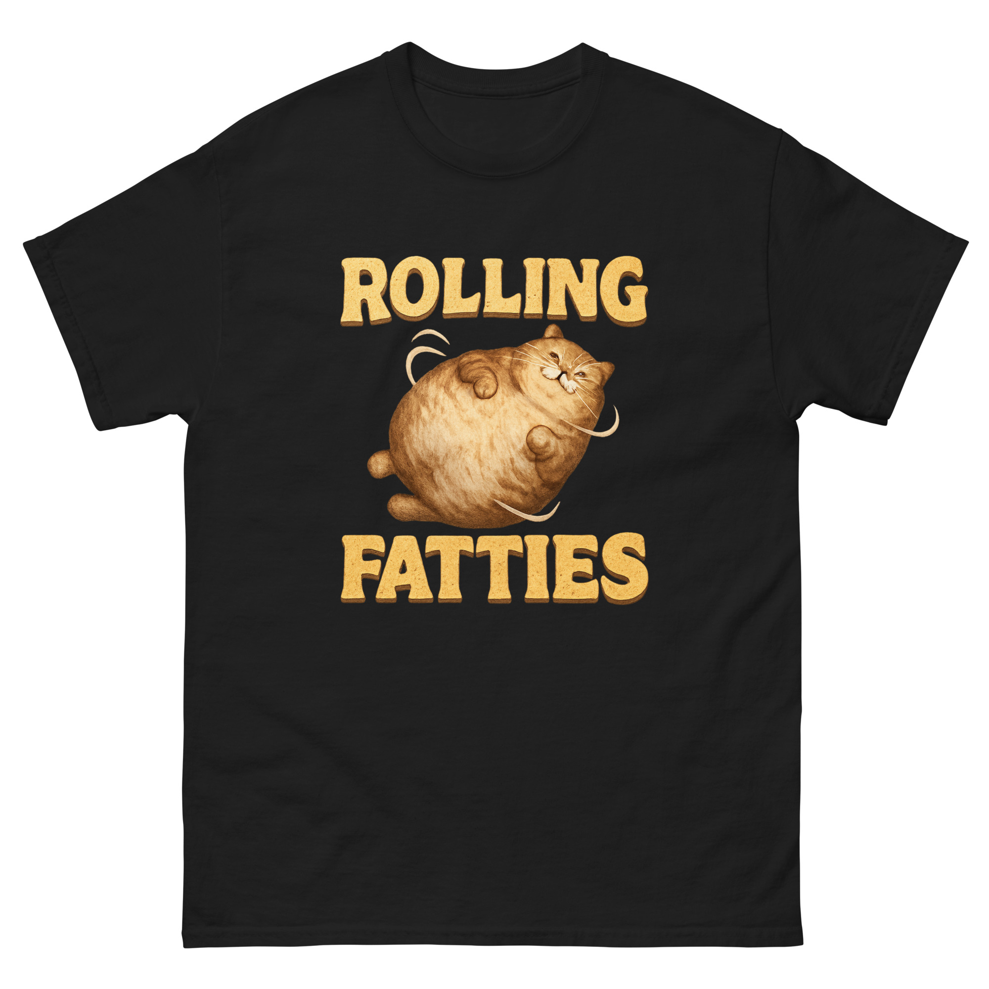 Rolling Fatties Cat Shirt funny chubby cat graphic tee