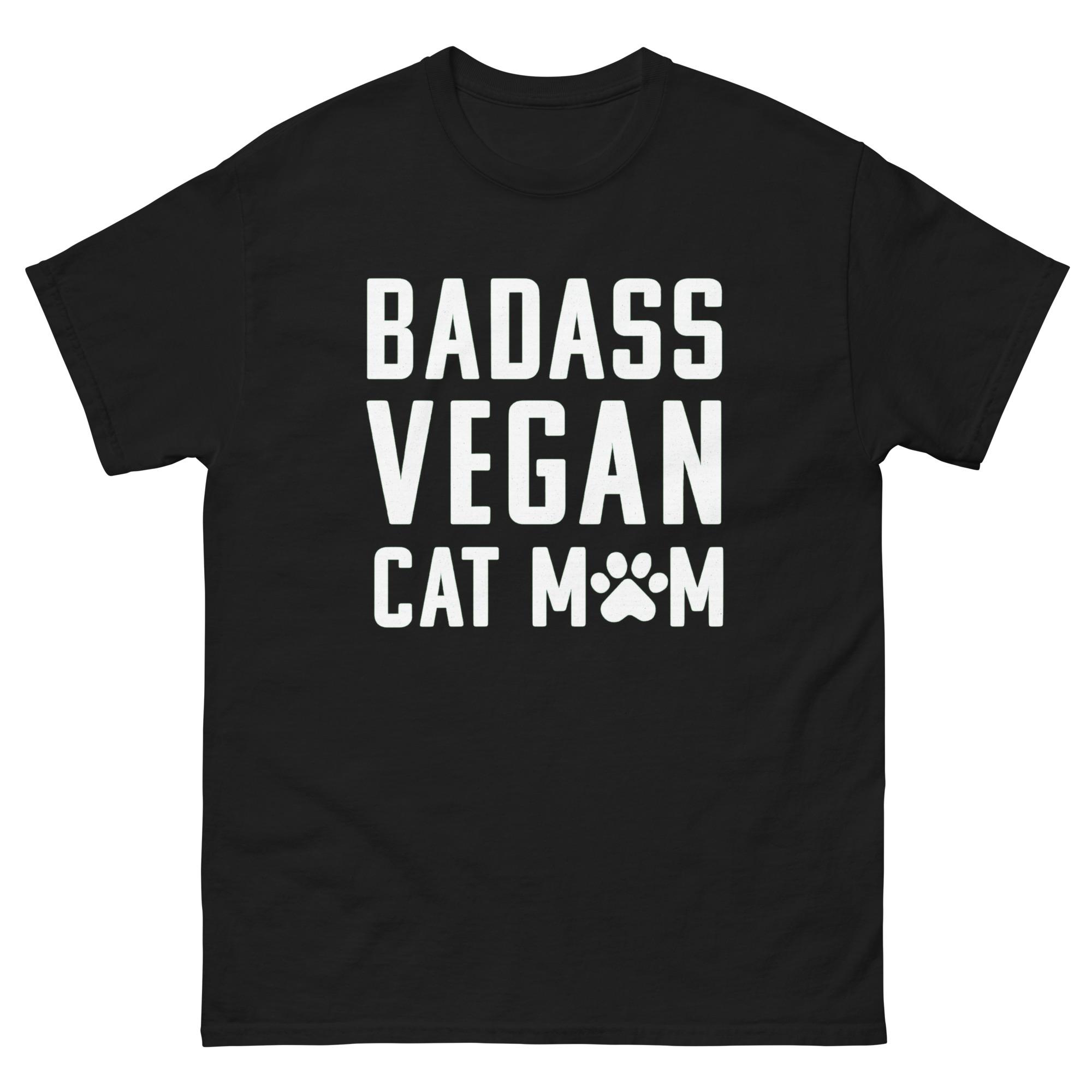 badass vegan cat mom shirt design