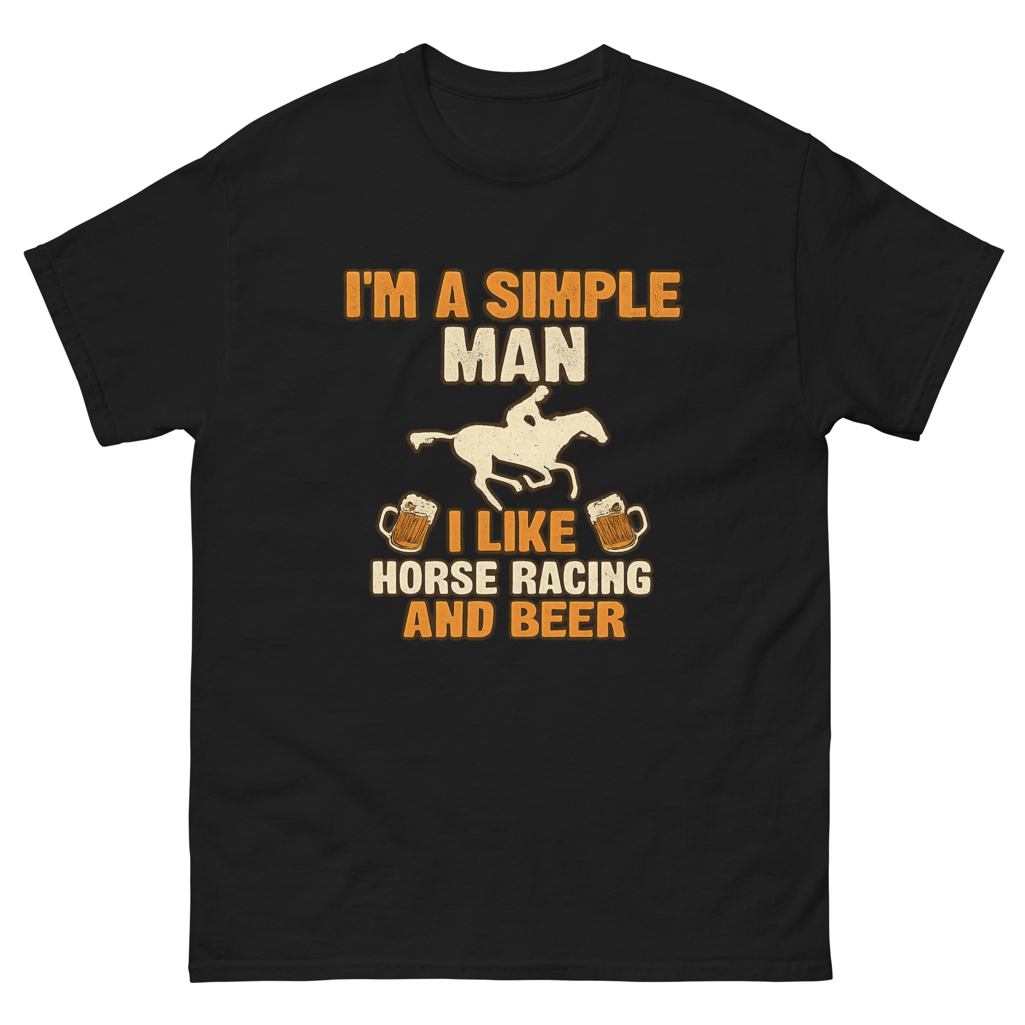 Funny horse racing and beer shirt with simple man graphic design