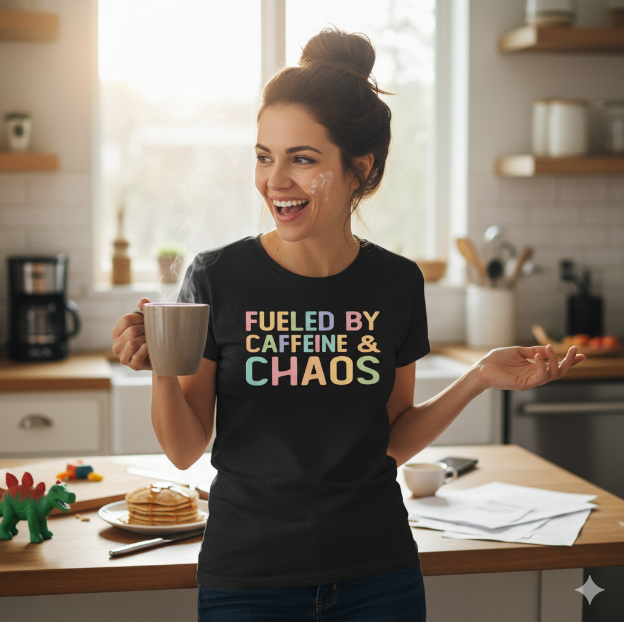 caffeine and chaos tee