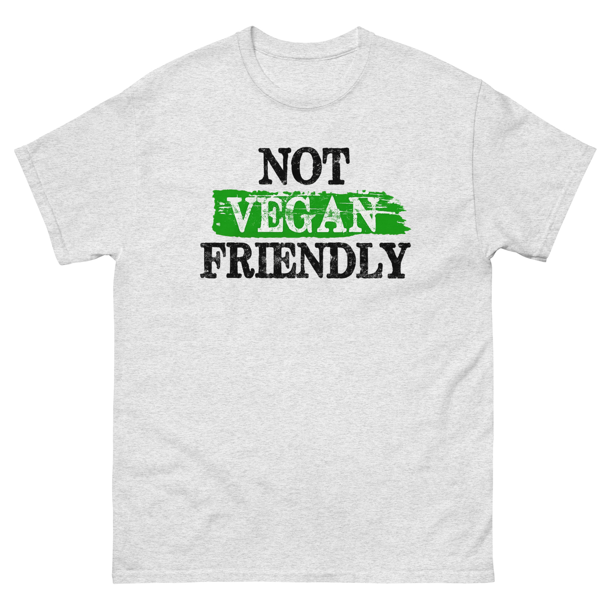 not vegan friendly t shirt with bold text funny meat lover slogan design