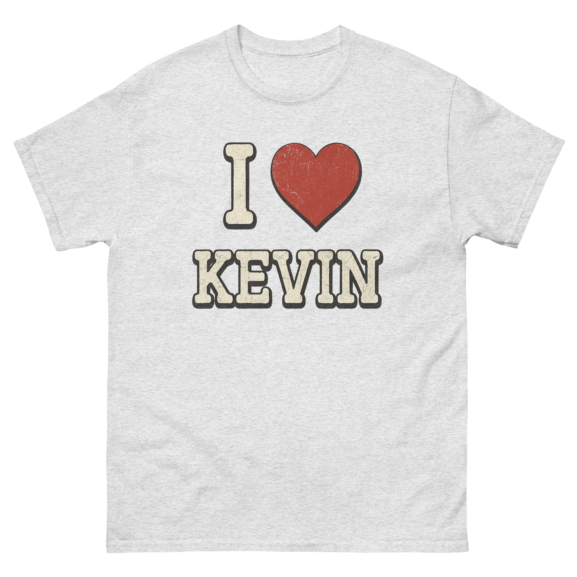 I Heart Kevin T-Shirt with vintage heart graphic and bold retro typography