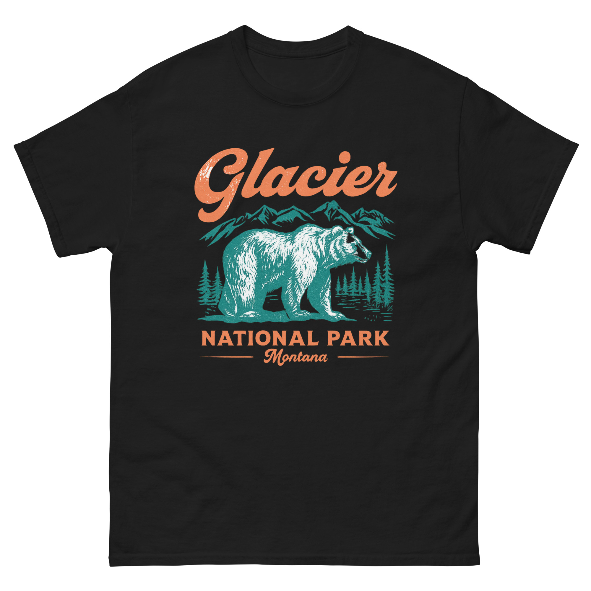 Vintage Glacier National Park t-shirt with bear and mountain design