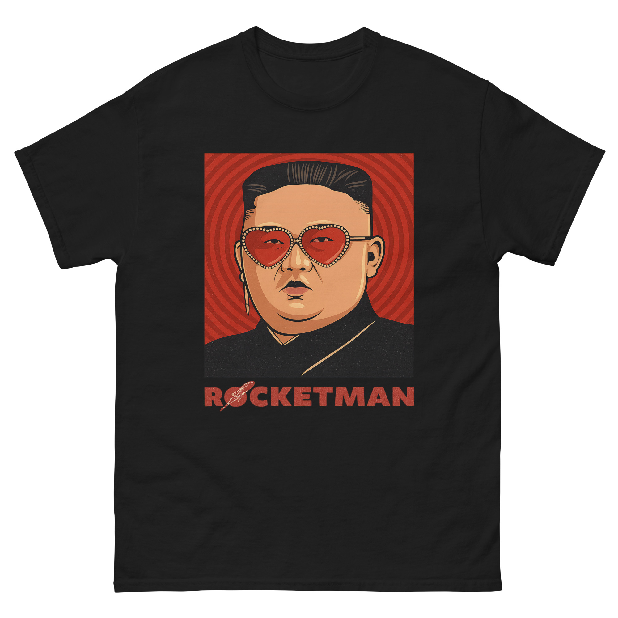 kim jong un rocketman shirt heart glasses
