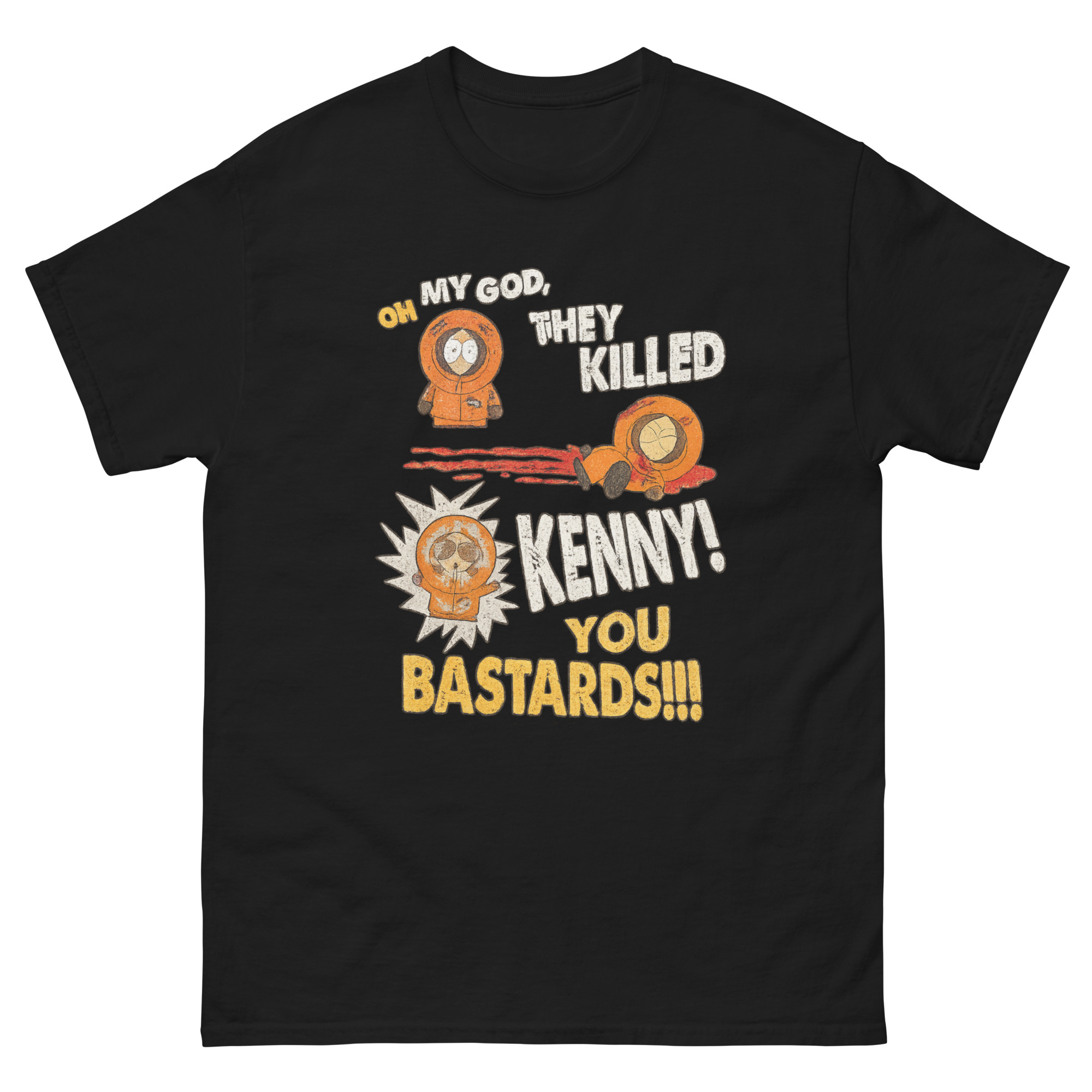 Funny Oh My God They Killed Kenny shirt featuring classic cartoon quote design