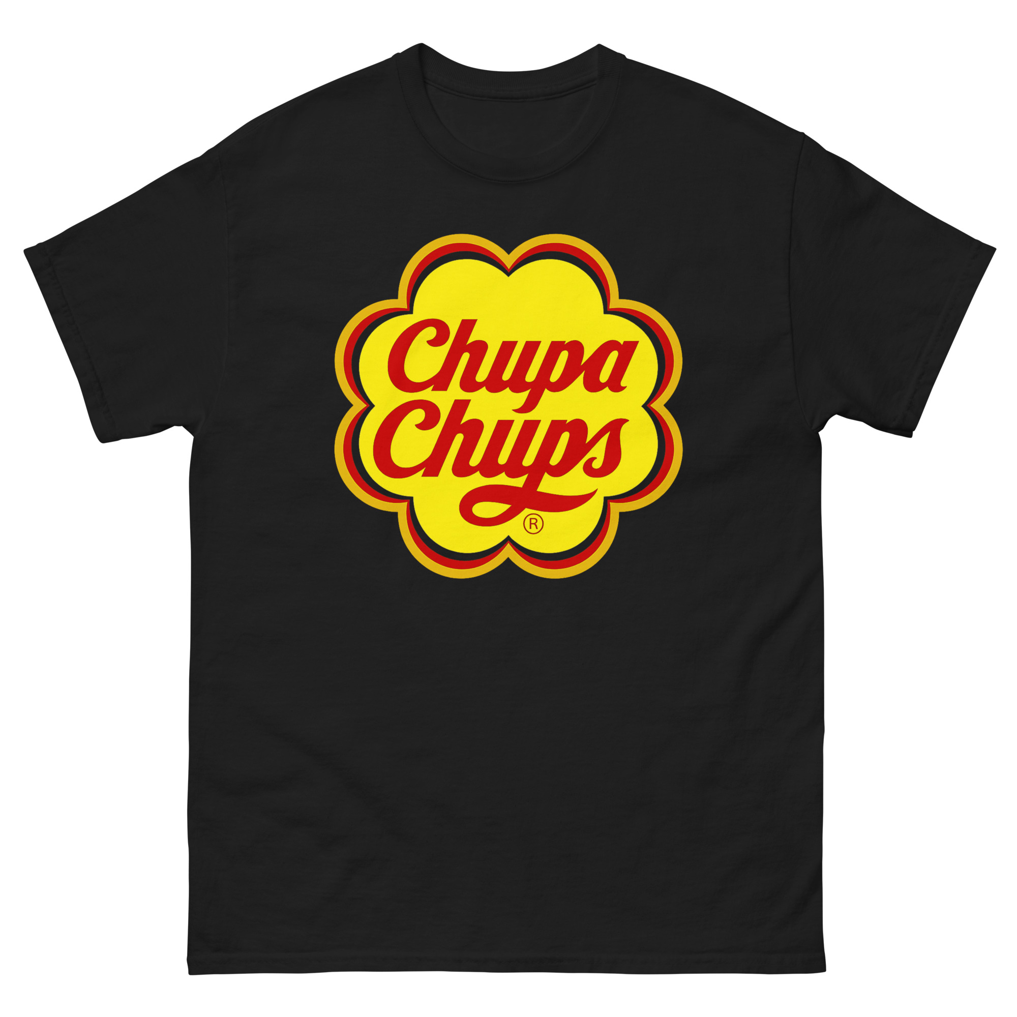 Chupa Chups t shirt with iconic yellow and red retro candy logo β unisex vintage graphic tee