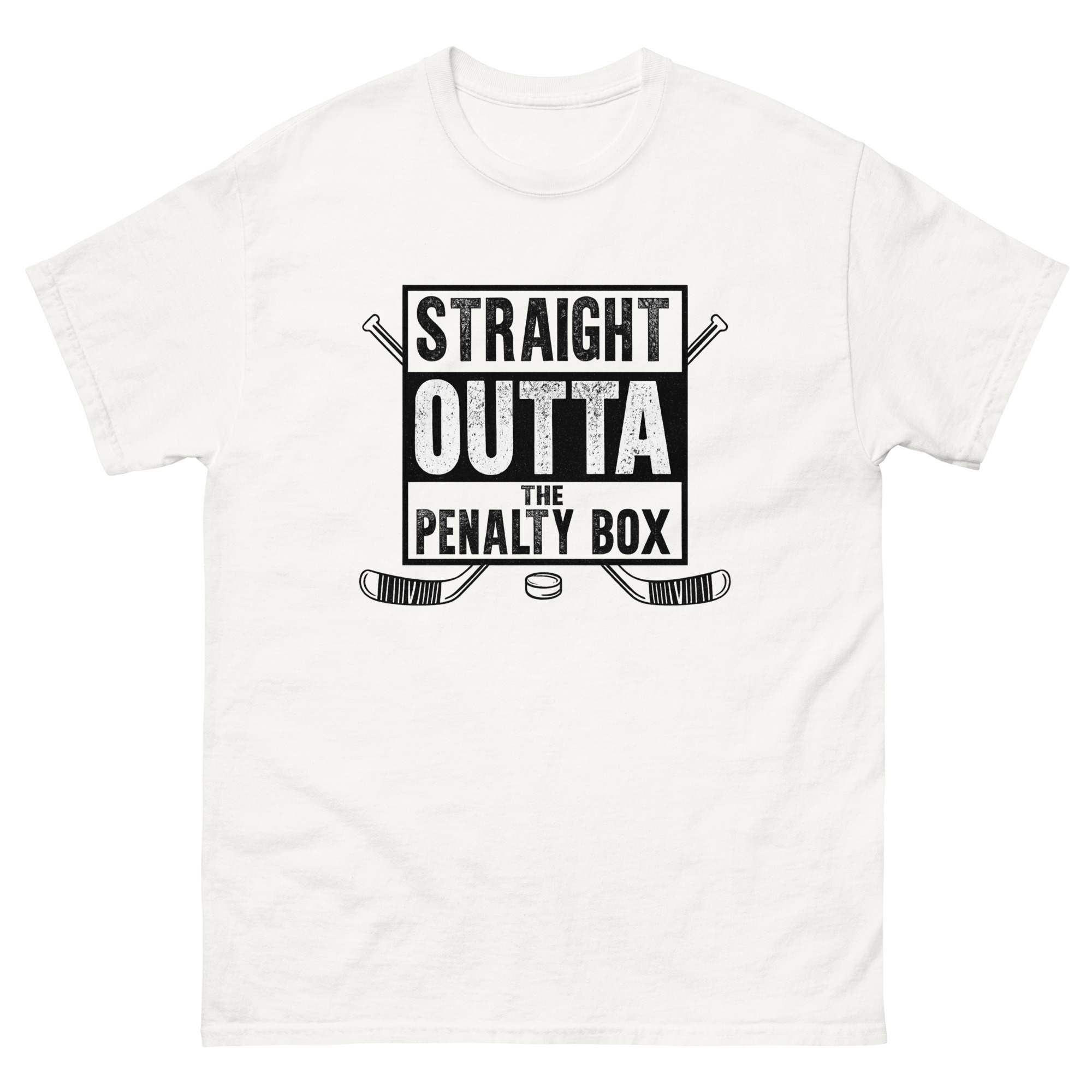 funny hockey shirt straight outta the penalty box design with sticks