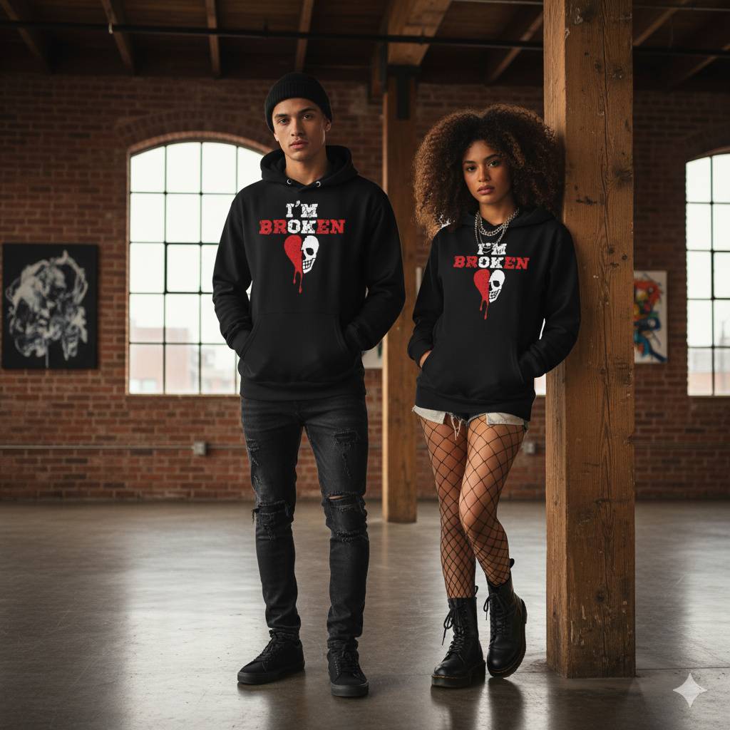 Broken Hearts Skull Hoodie Broken Hearts Skull Hoodie
