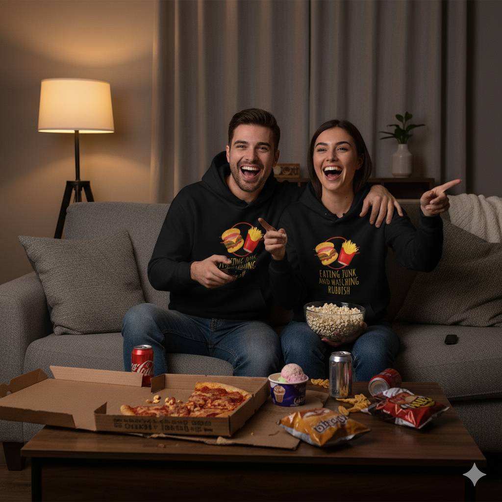 Eating Junk and Watching Rubbish Hoodie Eating Junk and Watching Rubbish Hoodie