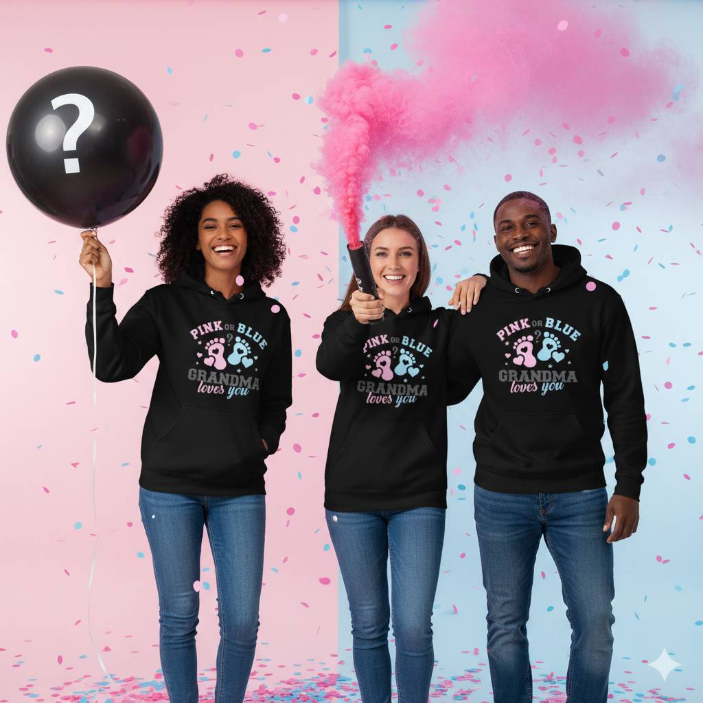 Gender Reveal Grandma Hoodie Gender Reveal Grandma Hoodie