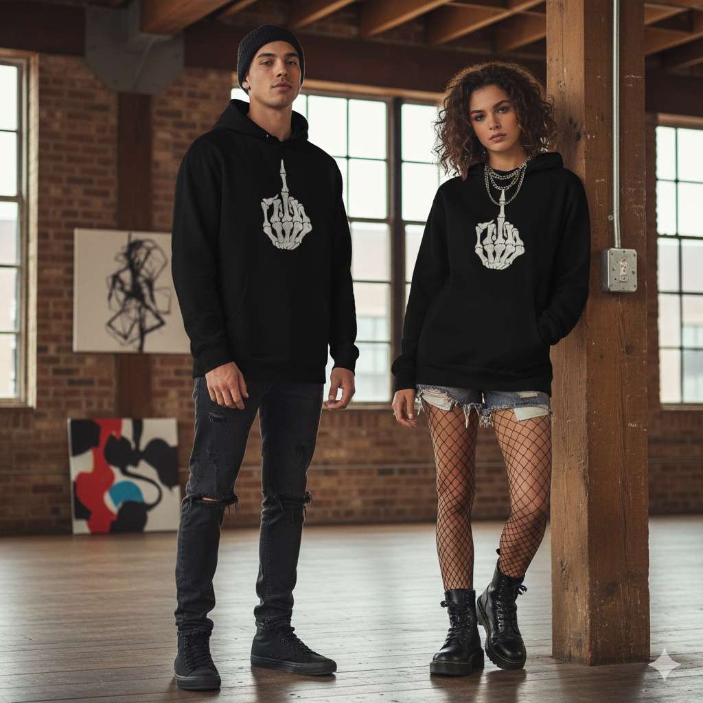 Skeleton Middle Finger Hoodie