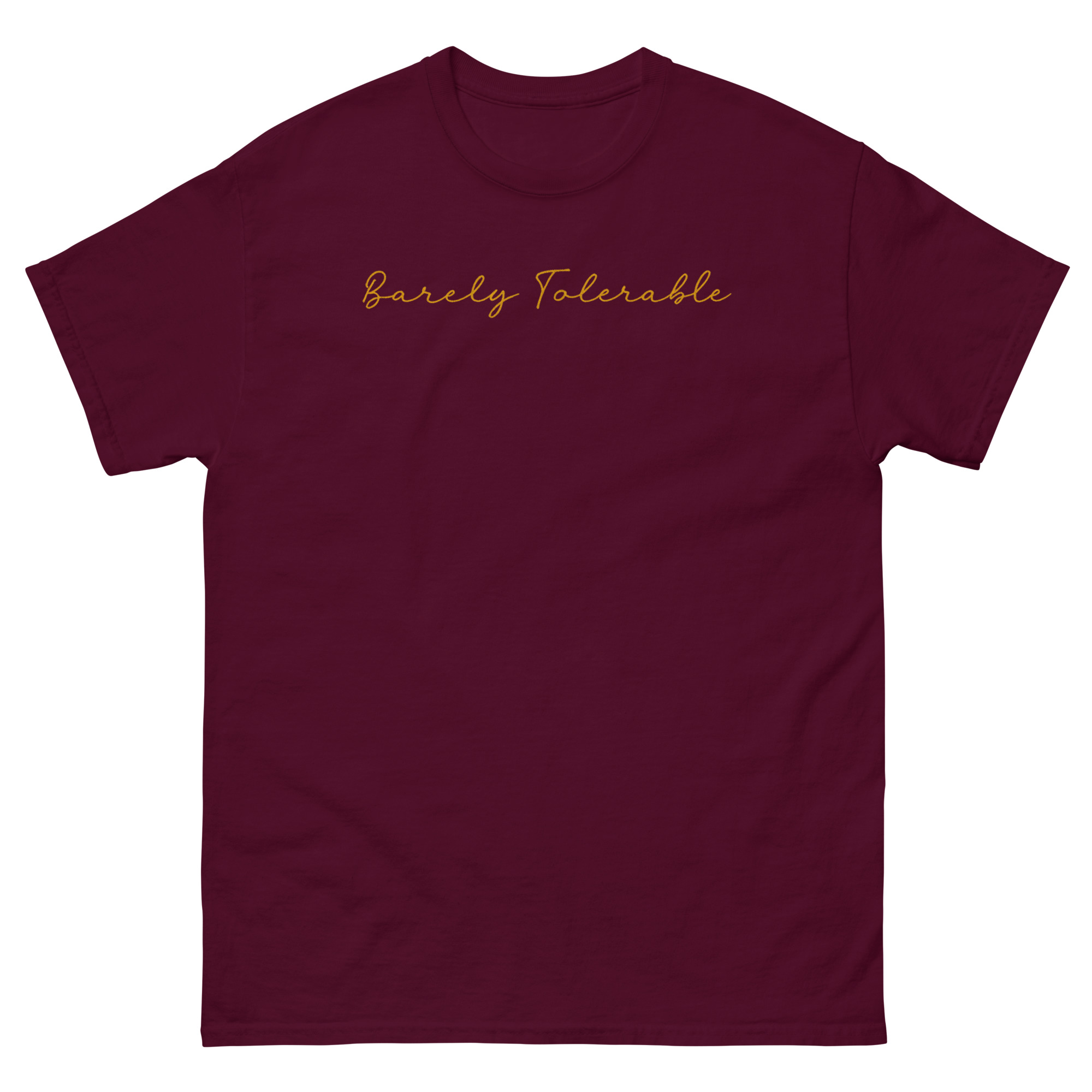 unisex-classic-tee-maroon-front-692e4647cecc3.jpg