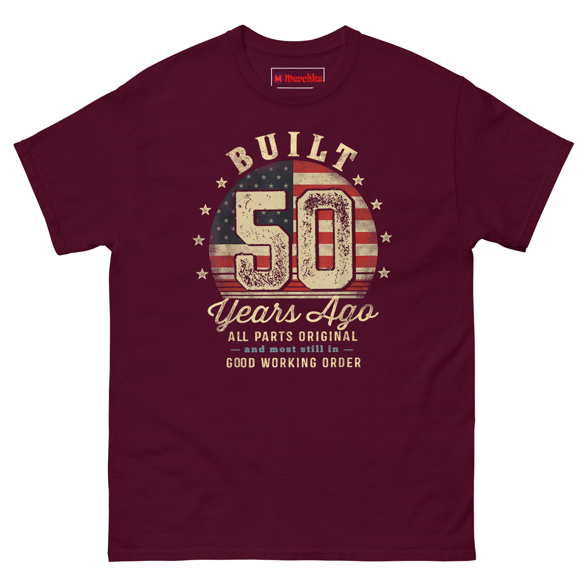 unisex-classic-tee-maroon-front-69c365af133eb.jpg